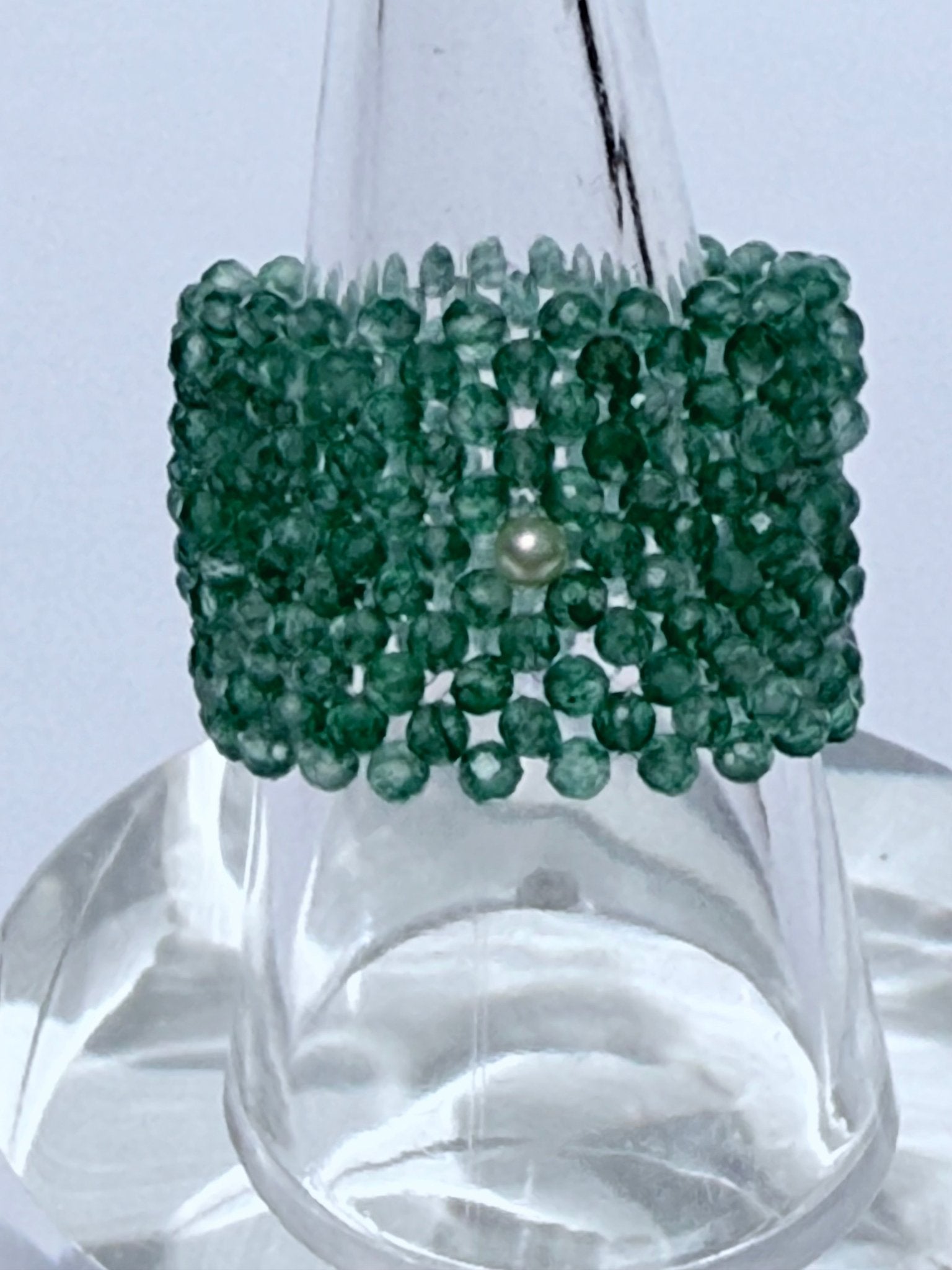 Emerald ring with Pearl accent - Carla Ciminera