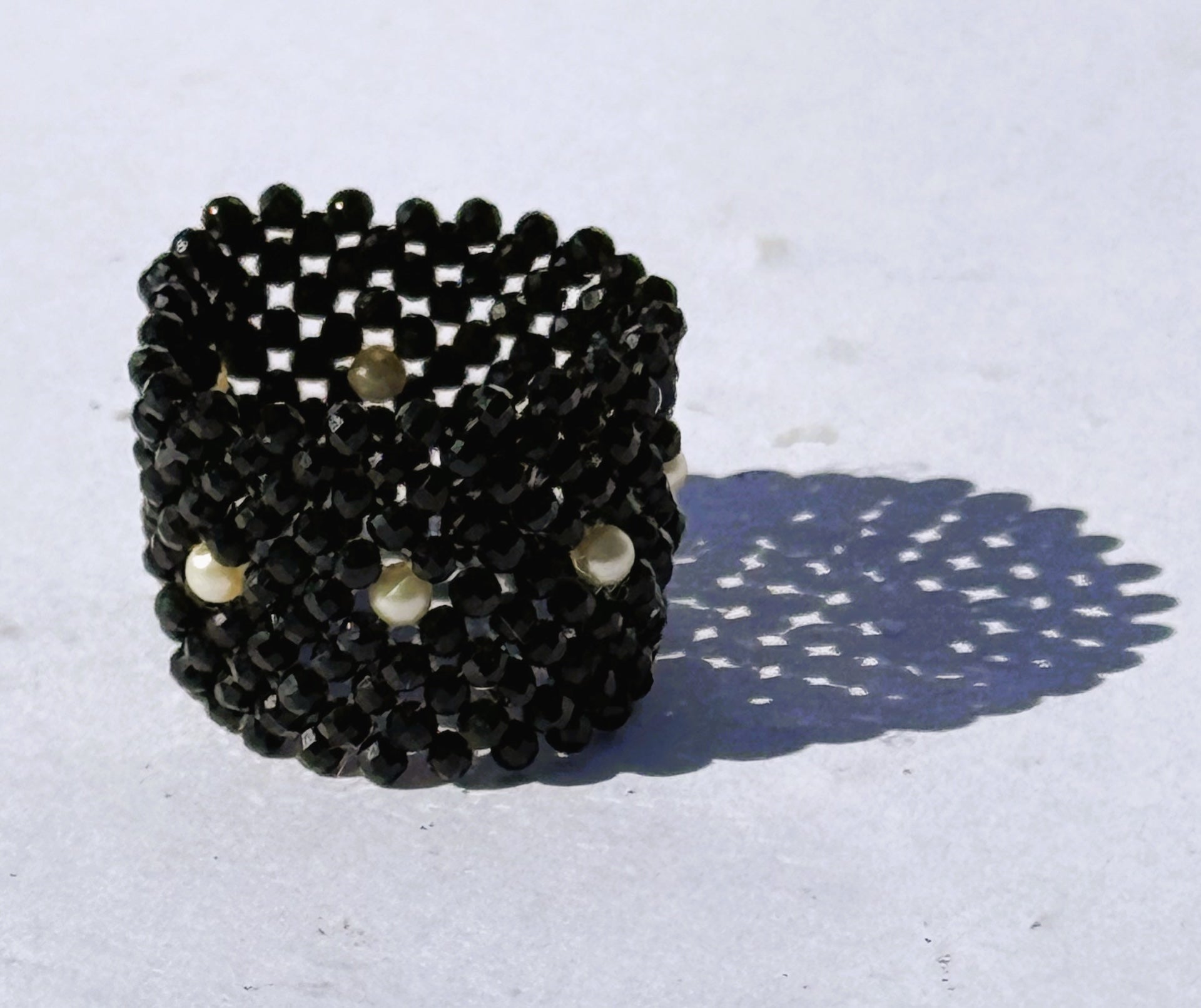 Onyx and pearl ring - Carla Ciminera