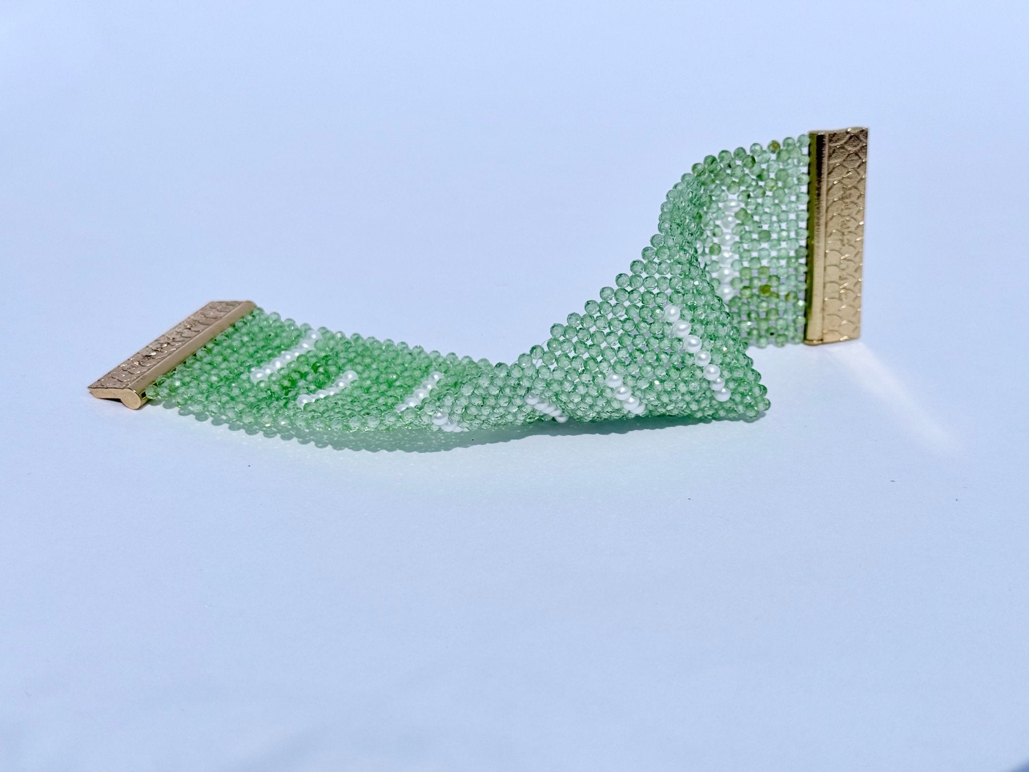 Peridot cuff with pearls - Carla Ciminera