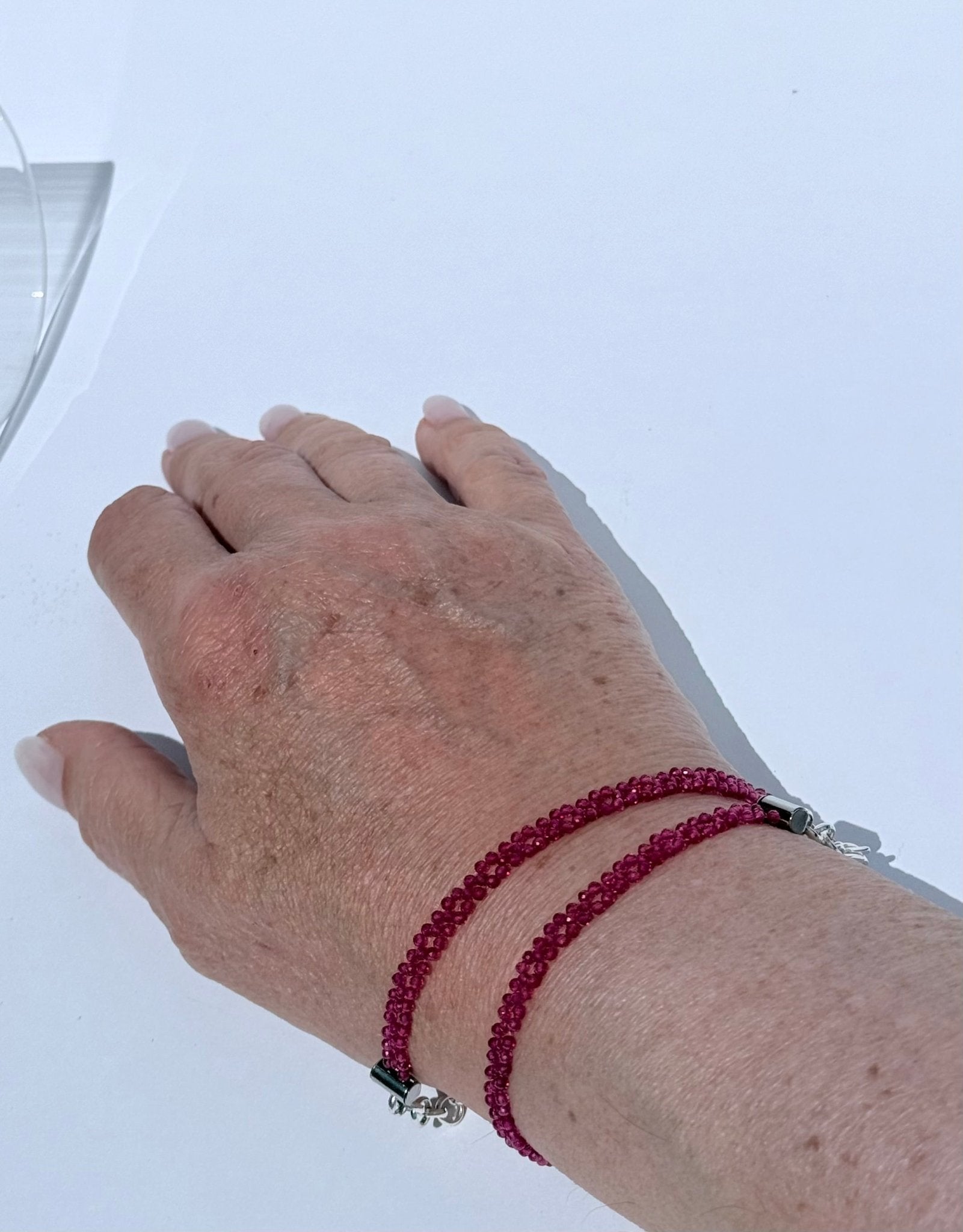 Ruby Beaded Choker | Handmade by Carla Ciminera can also be worn as bracelet