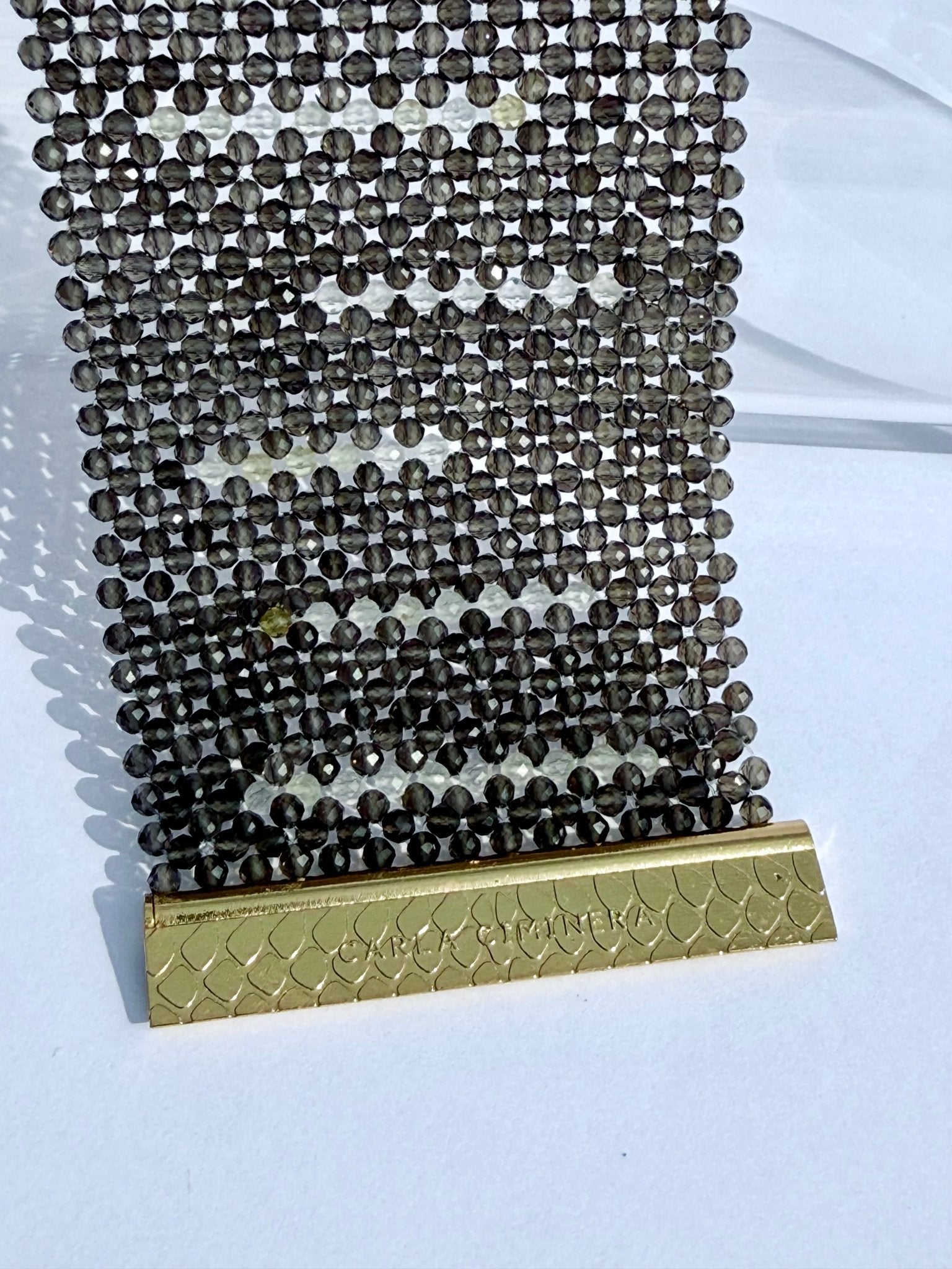 Smoky quartz Gemstone Cuff | Handmade by Carla Ciminera