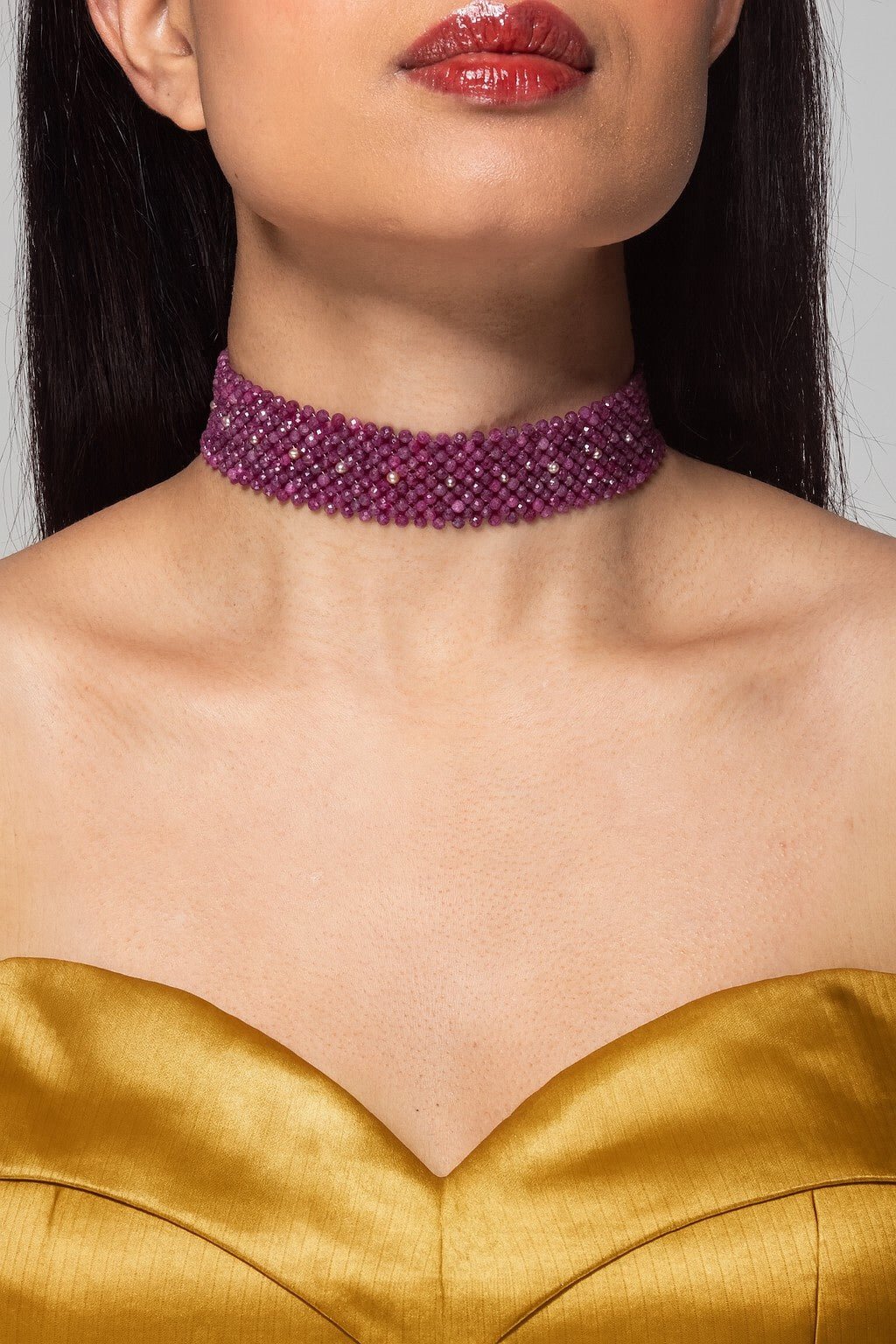Garnet and pearl choker - Carla Ciminera