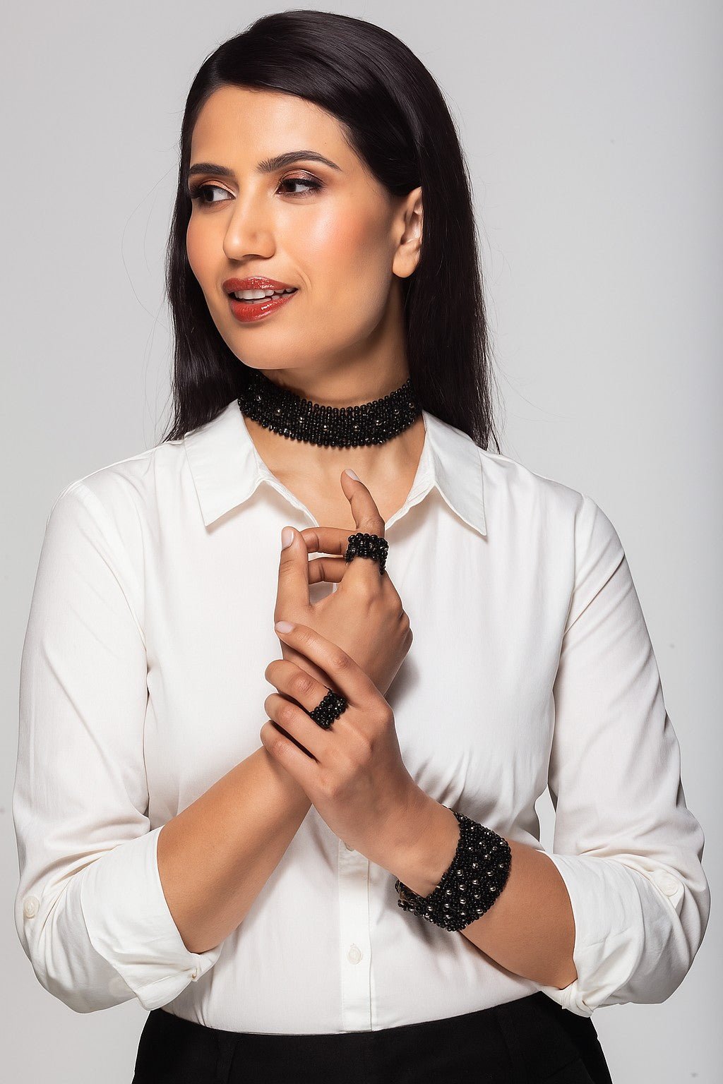 Onyx and pearl choker - Carla Ciminera
