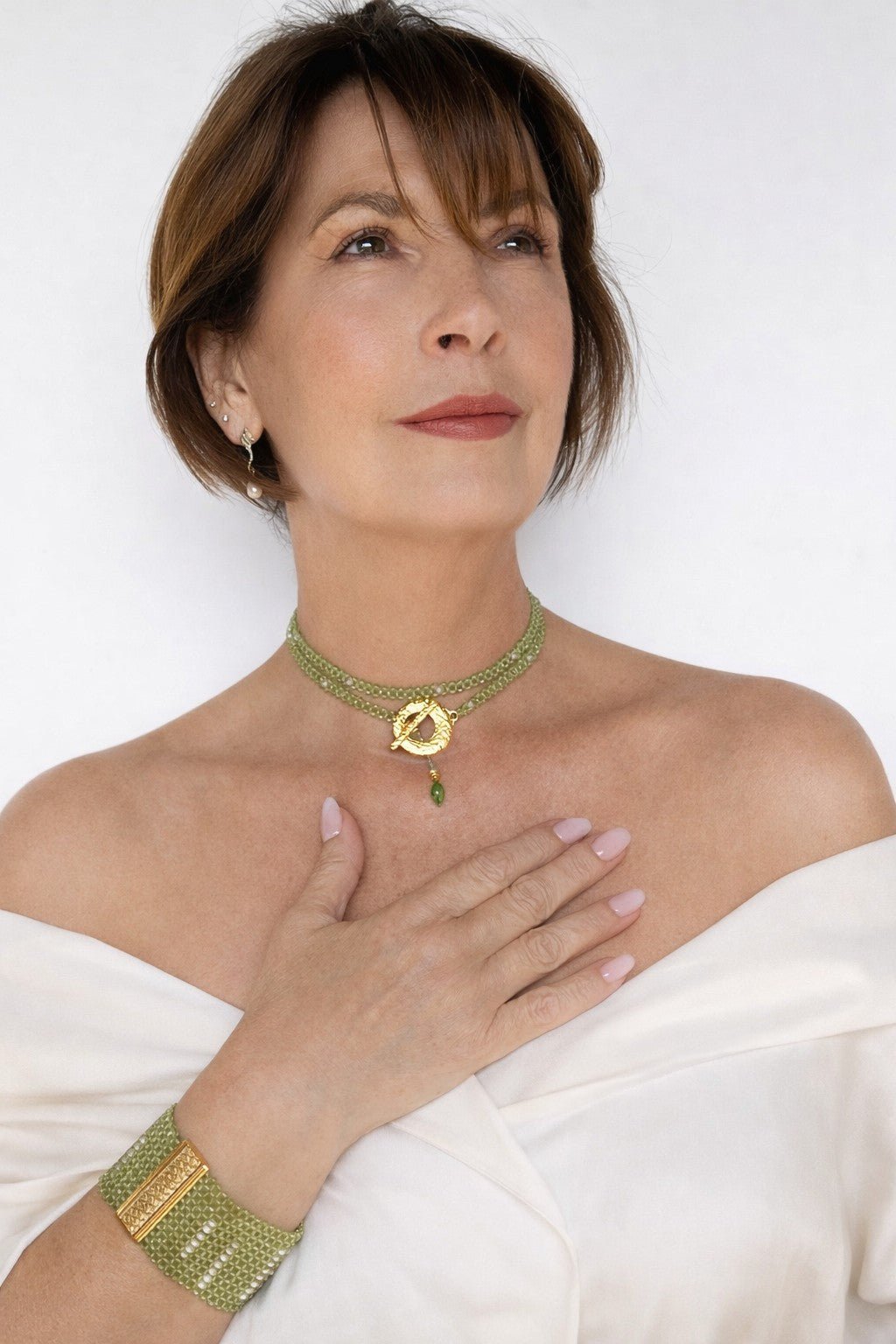 Peridot cuff with pearls - Carla Ciminera