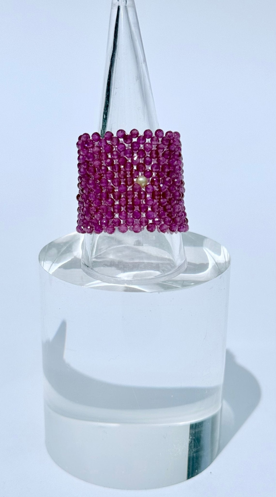 Ruby ring with natural pearl accent - Carla Ciminera