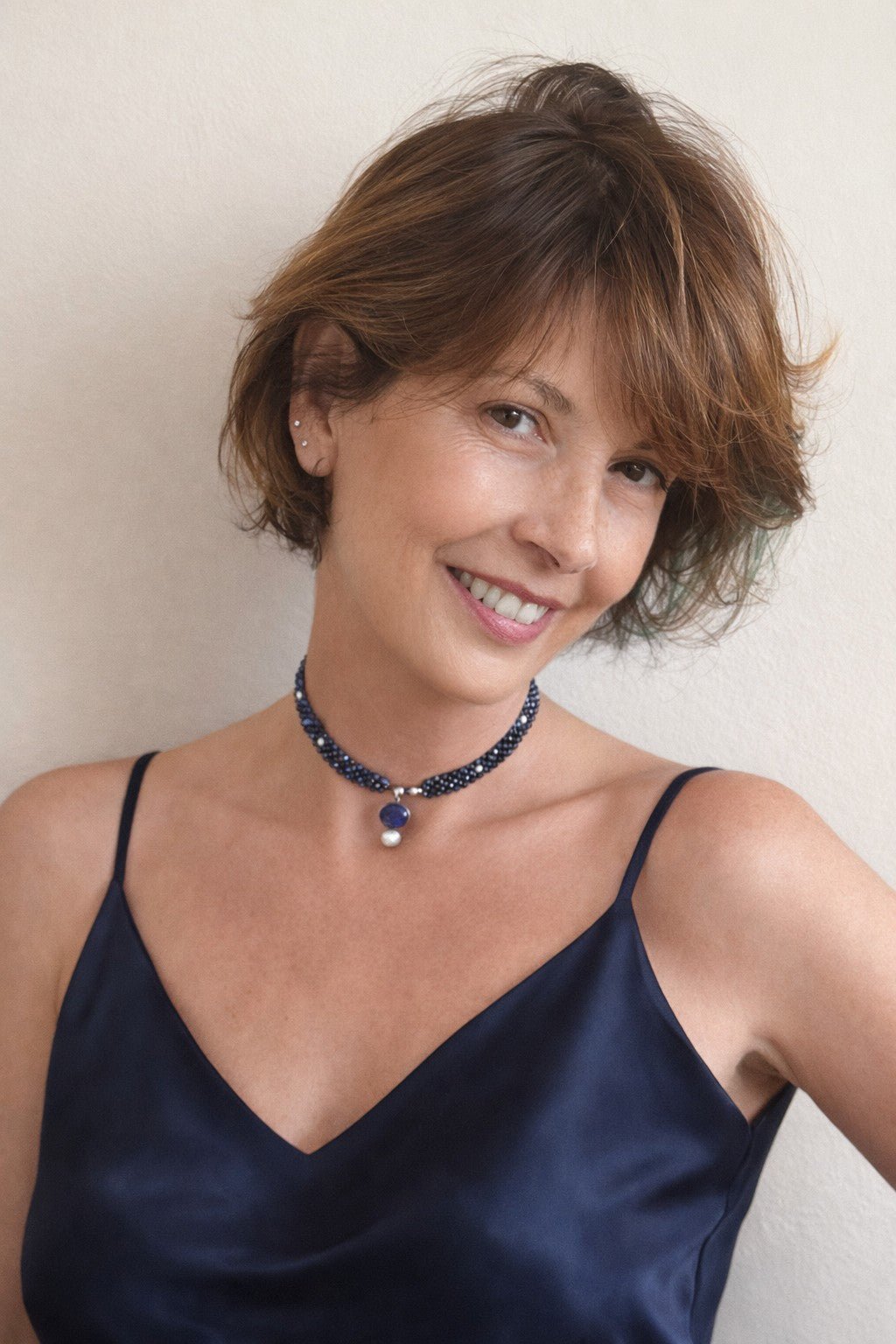 Sapphire and pearl choker with sapphire and pearl pendant - Carla Ciminera