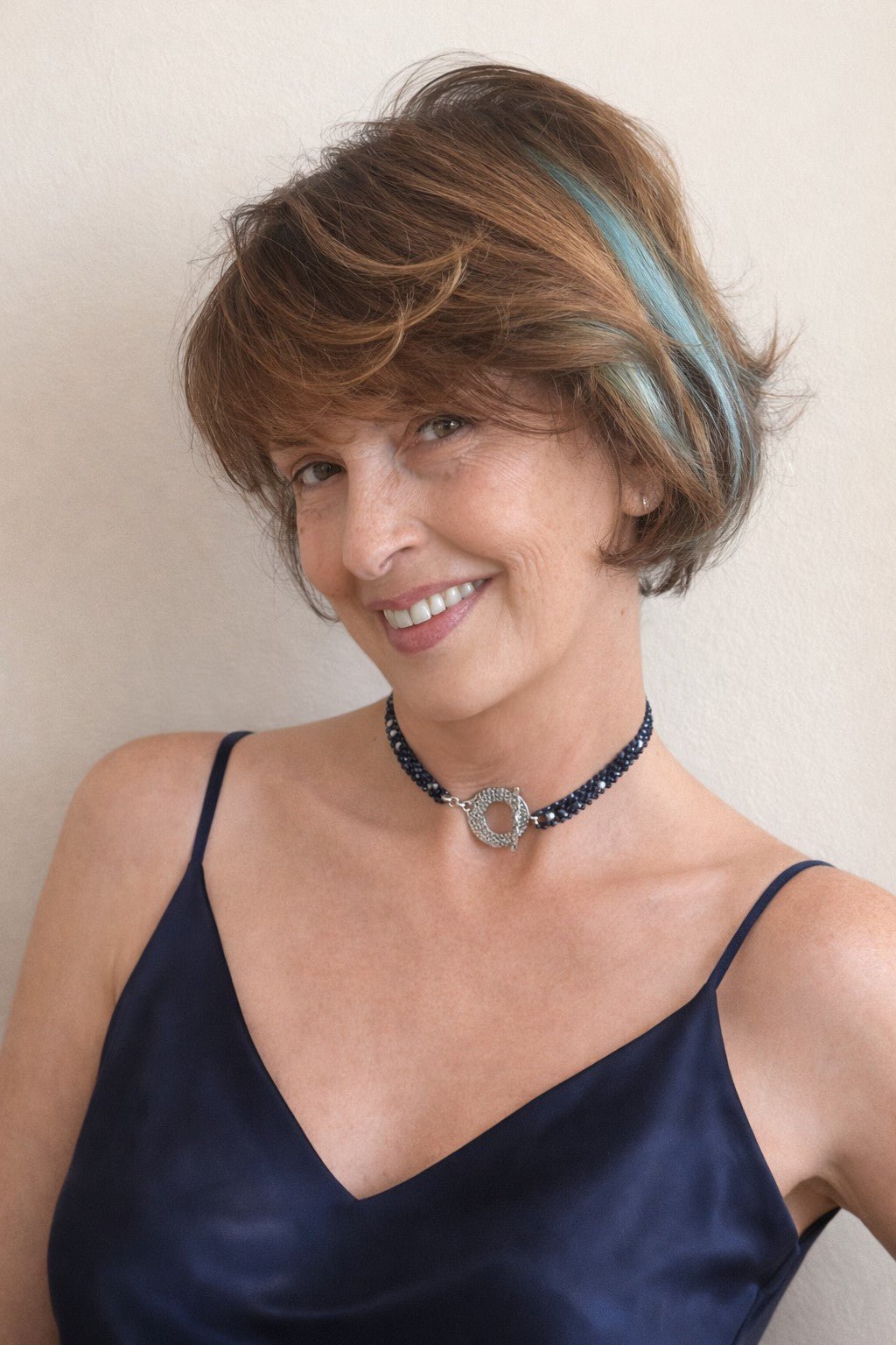 Sapphire and pearl choker with sapphire and pearl pendant - Carla Ciminera