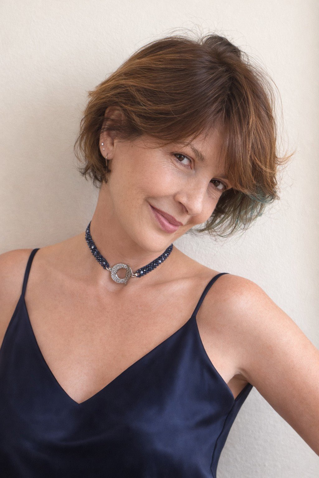 Sapphire and pearl choker with sapphire and pearl pendant - Carla Ciminera