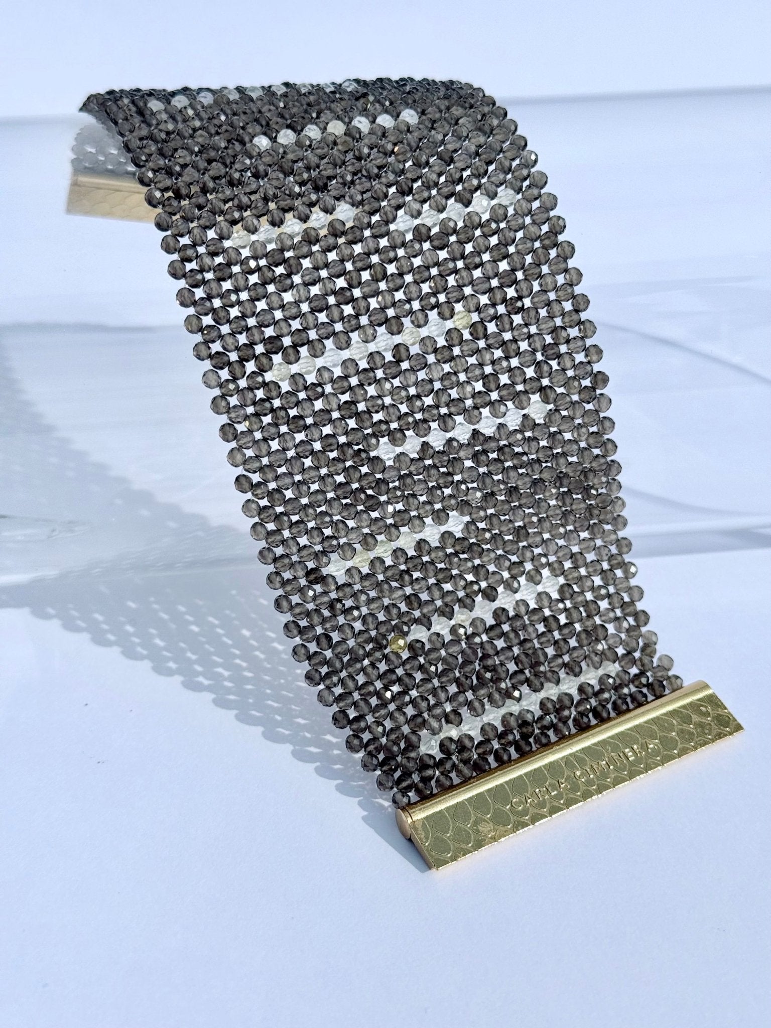 Smoky quartz Gemstone Cuff | Handmade by Carla Ciminera