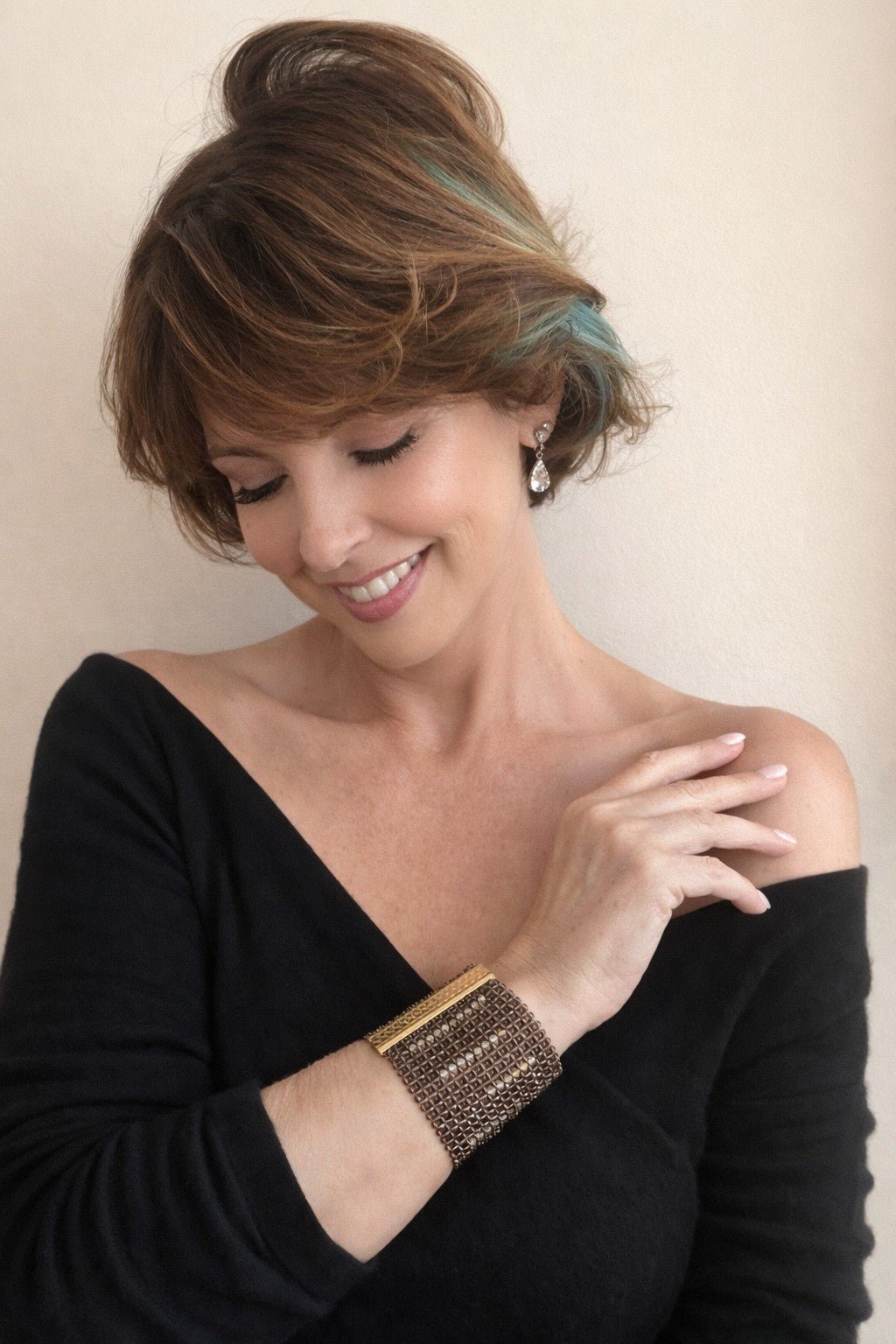 Smoky Quartz cuff with citrine accents - Carla Ciminera